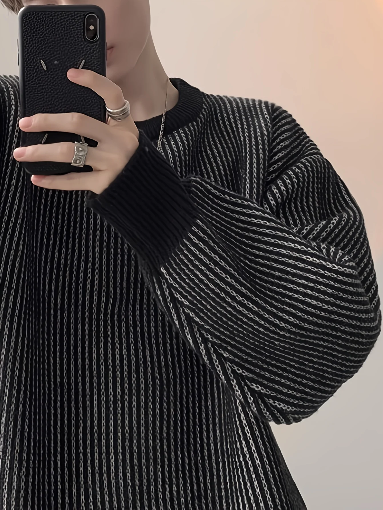 เสื้อไหมพรมถักลายบิดเกลียวสำหรับผู้ชาย LVLAEA แขนยาว คอกลม สไตล์ลำลอง สวมใส่สบายๆ สำหรับฤดูใบไม้ร่วงและฤดูหนาว