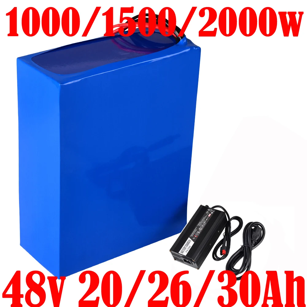 

48V 25AH Lithium Battery 48V 1000W 1500W 2000W Electric Bike Battery 48V 10AH 13AH 15AH 18AH 20AH 25AH Ebike Battery+5A Charger