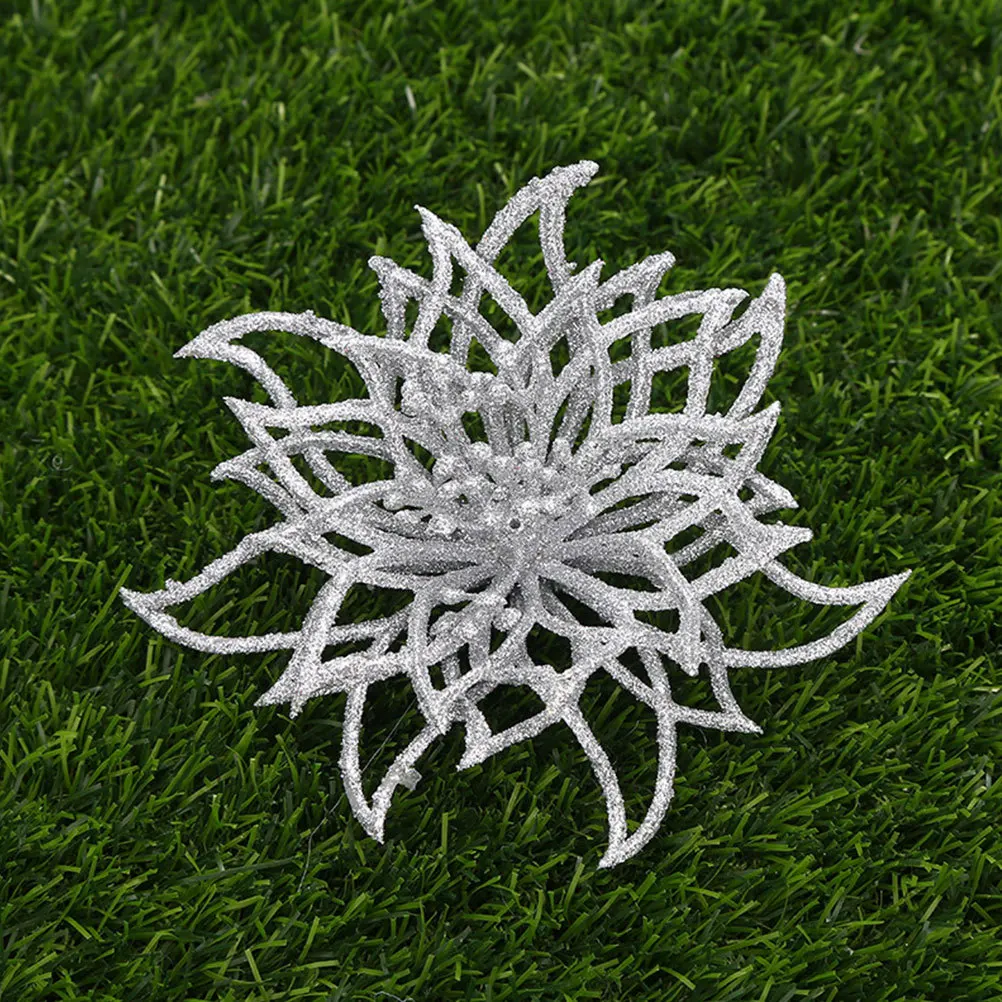 

6Pcs Fake Flower Decor Christmas Tree Adornment Artistic Holiday Party Decoration Artificial Flower Christmas Tree Adornment