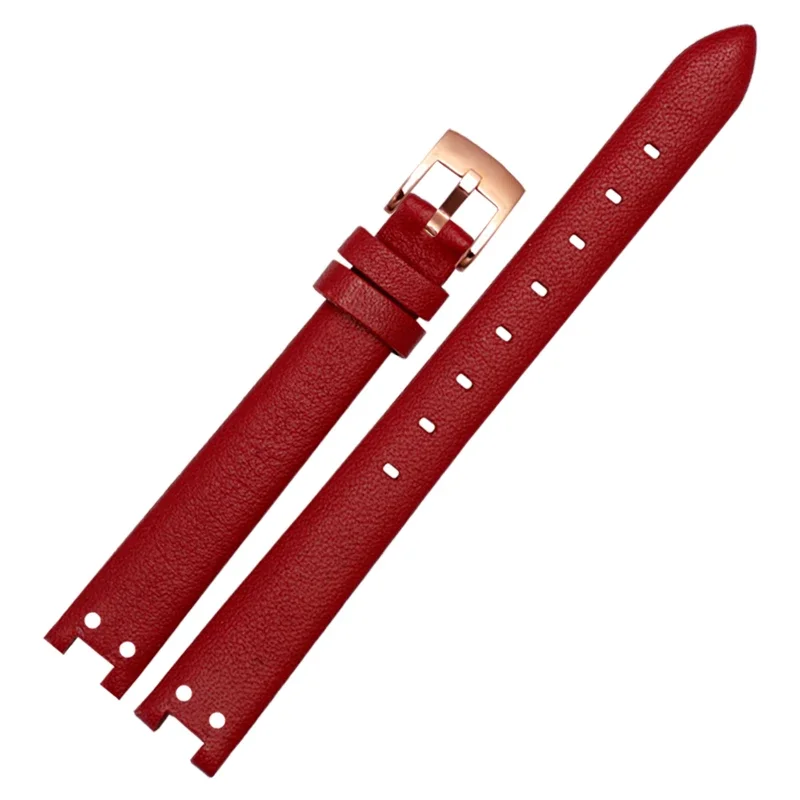 Genuine Leather Watch Strap for Anne Klein Notch AK Girl Small Dial Retro Soft Comfortable Watch Band Accessories 12mm White