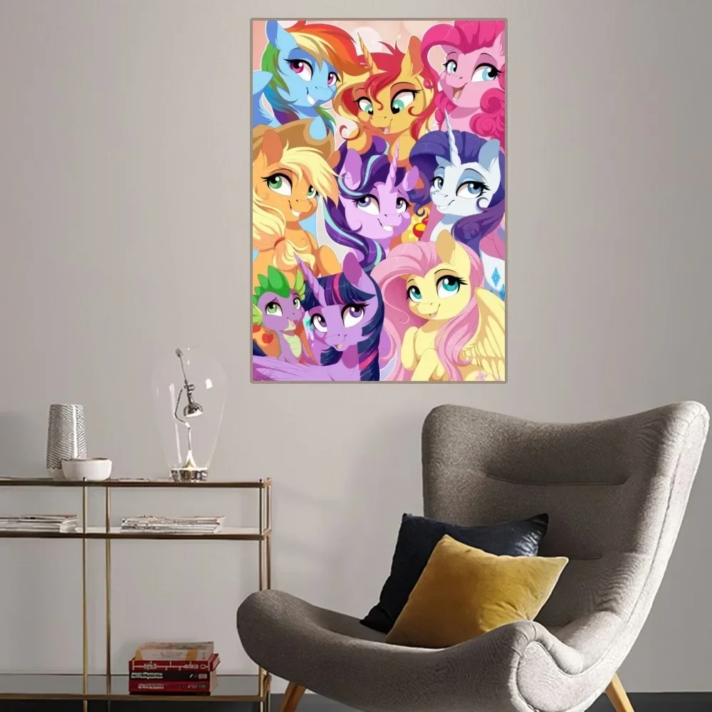 M-My Cartoon Little P-Pony Poster Home Room Decor Aesthetic Art Wall Painting Stickers