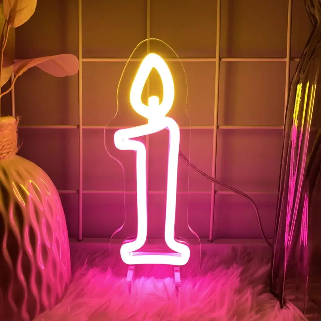 1-9 Wedding Birthdays Number Neon Led Sign Birthdays Home Decor Room Decoration Desk Numbers Lights Bedroom Lamps Luminous Signs