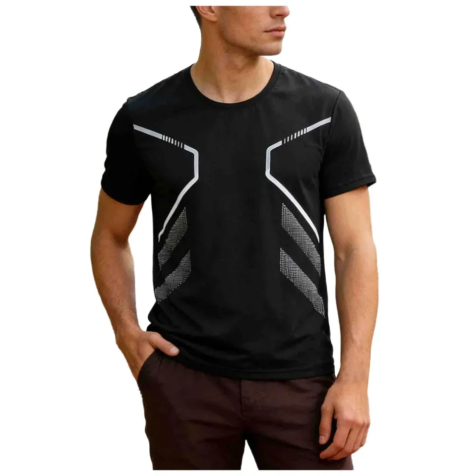 Quick Dry Men Running T-Shirt Fitness Sports Top Gym Training Tee Summer Short Sleeve Breathable