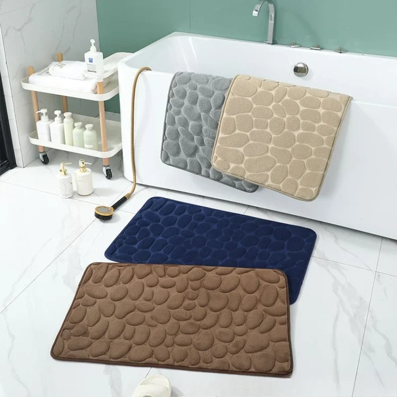 

Large Size Mat Non Slip Carpets Cobblestone Embossed Bathroom Bath Side Floor Rug Washable Bathroom Accessories 카펫/욕실 카펫