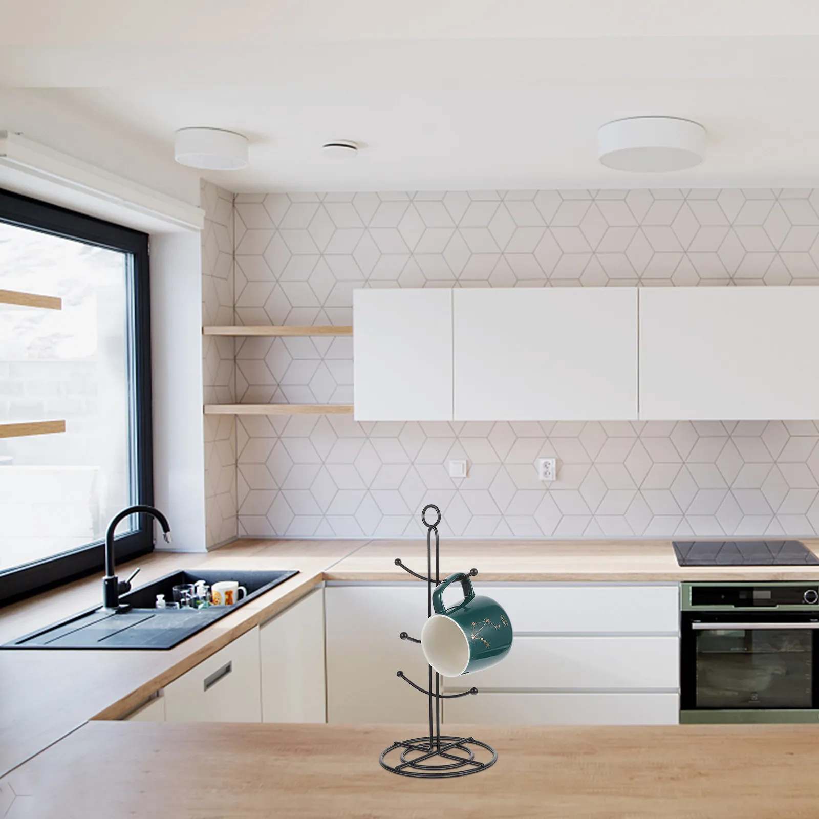 

2Pcs Metal Coffee Mug Tree Holder Stand 6-Hook Coffee Cup Organizer Rack Kitchen Countertop Display Mug Organizer