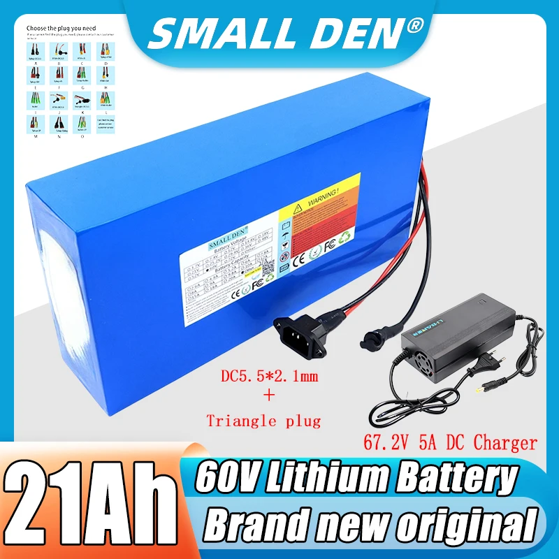 

NEW Original 60V 21Ah 16S7P 18650 lithium battery pack 1000-2500W High power ebike cells 67.2V electric bike scooter Motorcycle