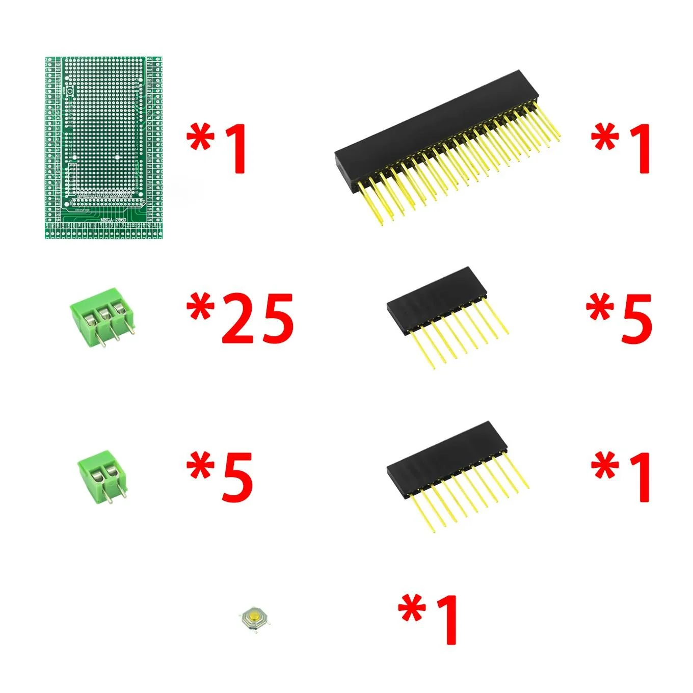 Double-side PCB Prototype Screw Terminal Block Shield Board Kit For arduino MEGA-2560 Mega 2560 R3 Mega2560 R3