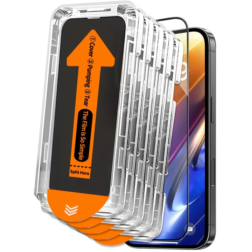 NNBILI 5 stuks Oleofobe Coating Stofvrij Eenvoudige Installatie Schermbeschermer voor iPhone 17 Pro Max 16 15 14 13 12 11 Pro Serie - afbeelding 2