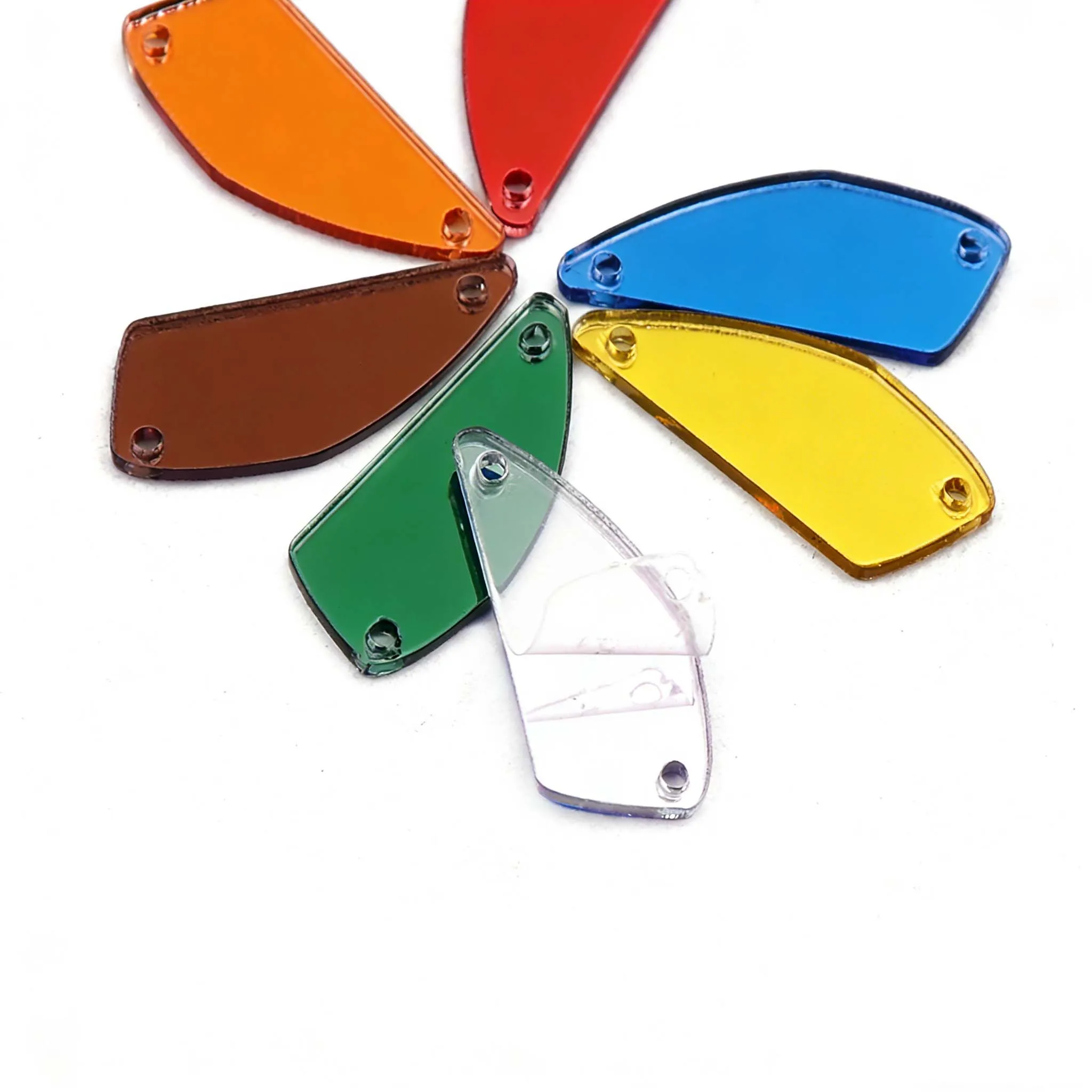 

Acrylic Flabellum Crystal Mixed Colors Sew On Rhinestones Flatback Sew-on Beads Sewing Garment Craft Accessories