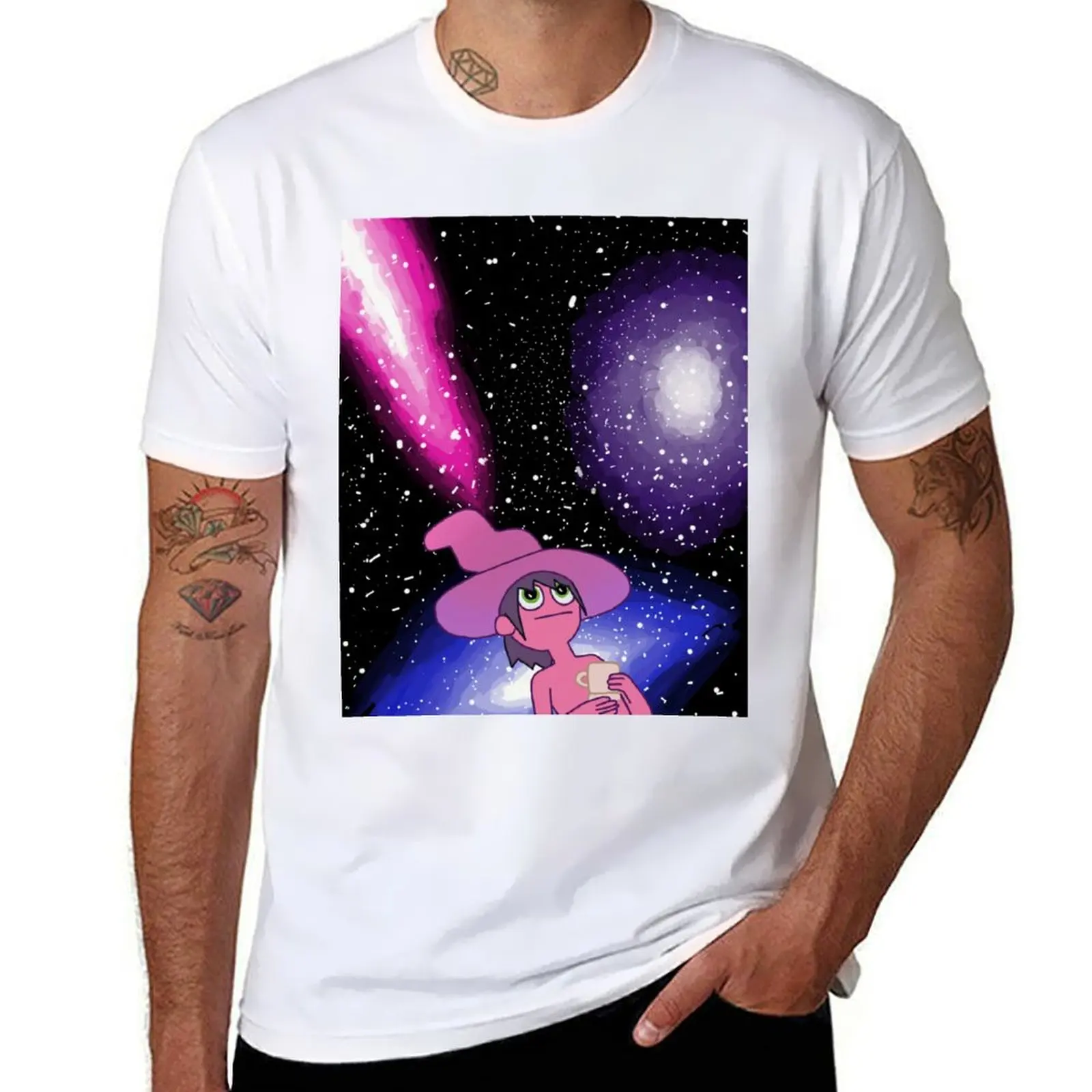 

Clancy with Galaxy background T-Shirt cotton t shirts high quality t shirts for man graphic tees T-Shirt
