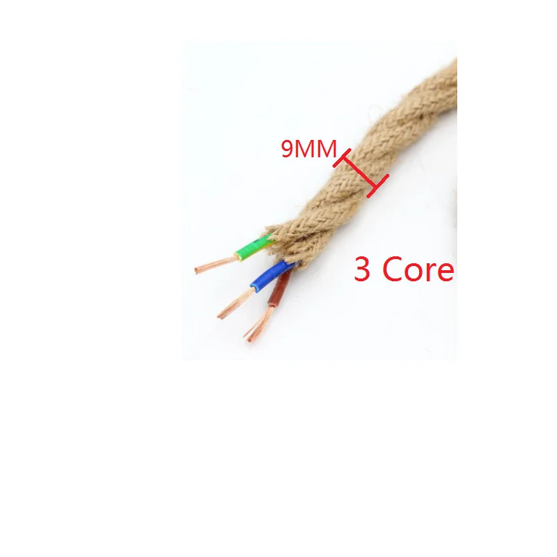 NEW 0.75mm 2 Vintage Hemp Cord Twisted Cable Retro Lamp Cord Braided Electrical Wire For DIY Lights