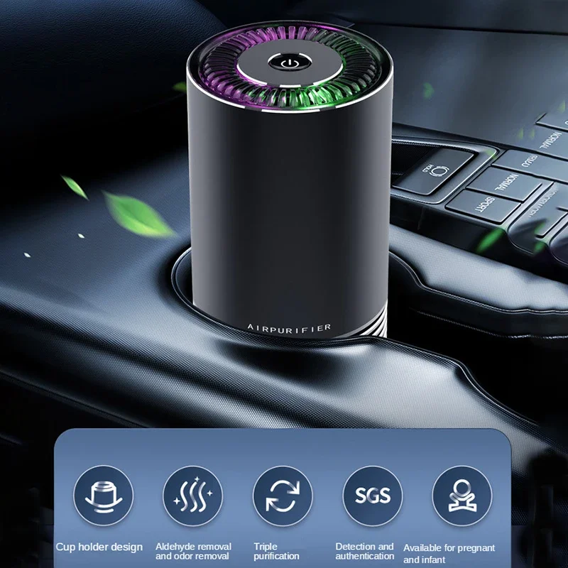 Xiaomi Youpin Car Air Freshener Portable Negative Ion Generator Low Noise Upscale Vehicle Air Purifier Cleaner Remove Smoke Odor