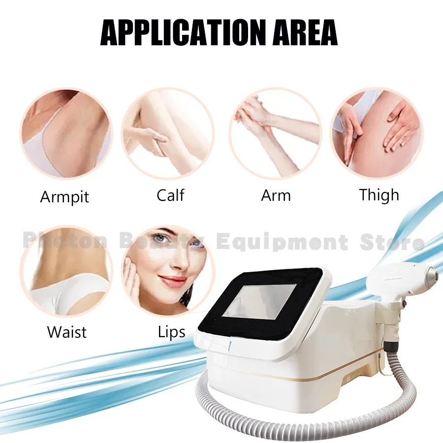 6th Generation Hair Removal Machine 755/808/1064nm Triple Wavelength Ice Removal Salon Portable Beauty Device High Efficiency