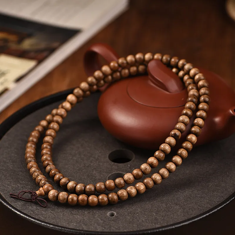 

Золотой браслет-мала из 108 бусин из дерева Фоиби Ченьин, бусины в форме яблока, молитвенные бусы для мужчин и женщин, коллекционные классические украшения Вэньвань