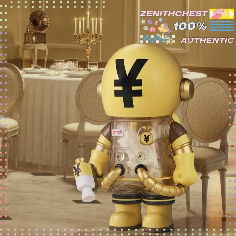دمية POP MART Mega Space Molly الأصلية 100% × صندوق أعمى من سلسلة Emoji دمية عمل رائعة مثيرة للاهتمام لديكور المكتب والهدايا
