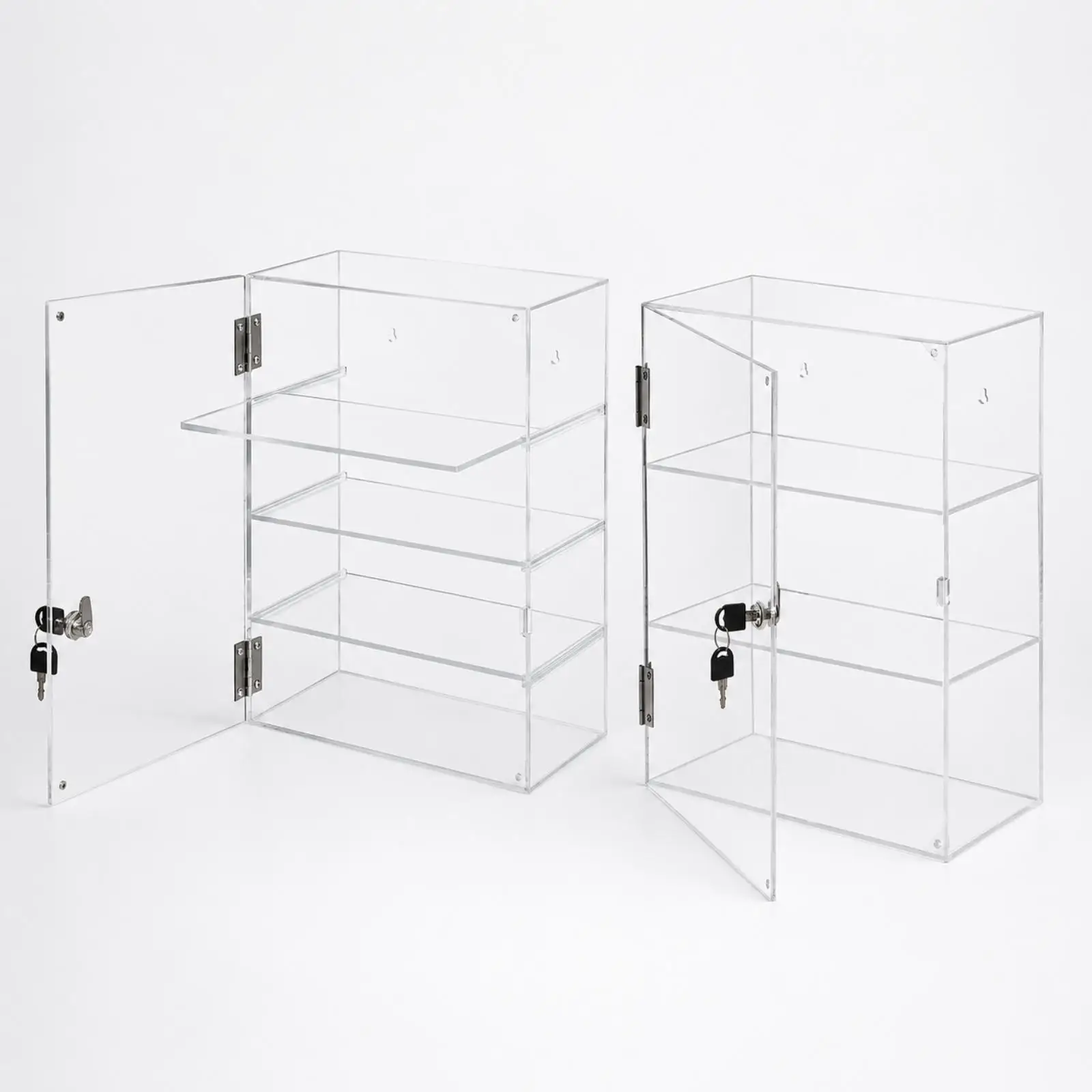 Clear Acrylic Collection Display Box with Hinged Door for Figurines Toys Safe Storage Showcase