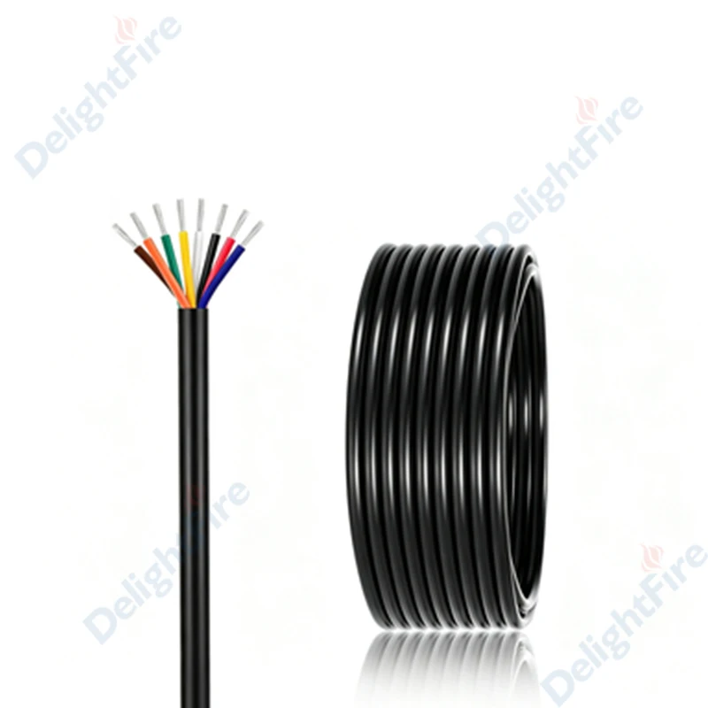 9Core Electrcial Wire Extension Cale 28 26 24 22 20 18AWG Tinned Copper Sheathed Cables For Audio Automotive Trailer Speaker