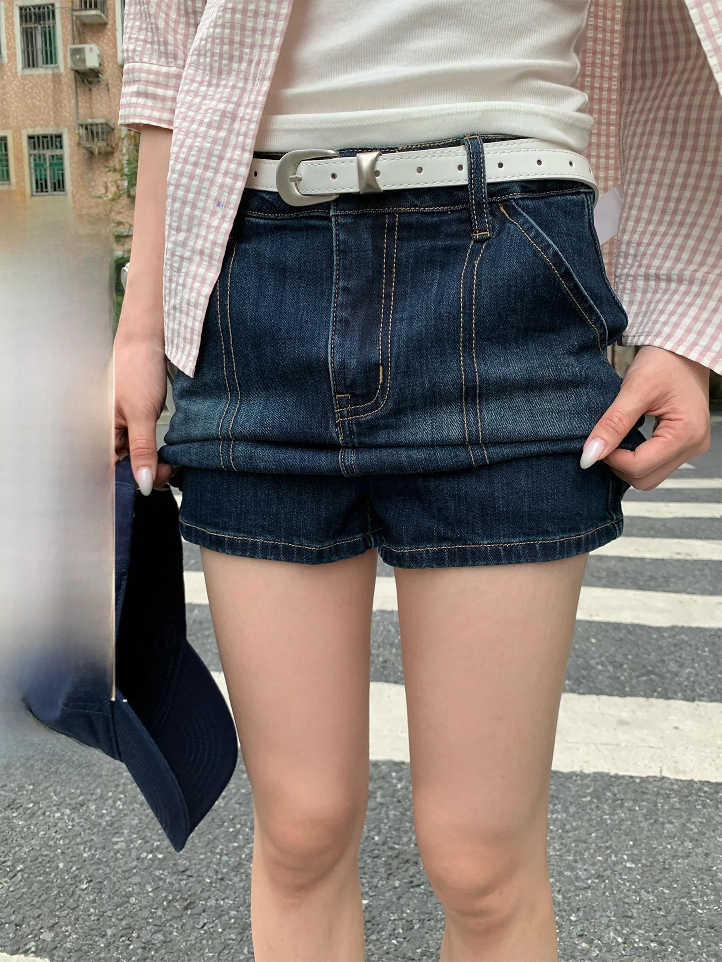 

Blue Denim A-Line Skirt Women's High Waist Slimming Versatile Summer New Arrival Song Zhengen Casual Style Short Skirt