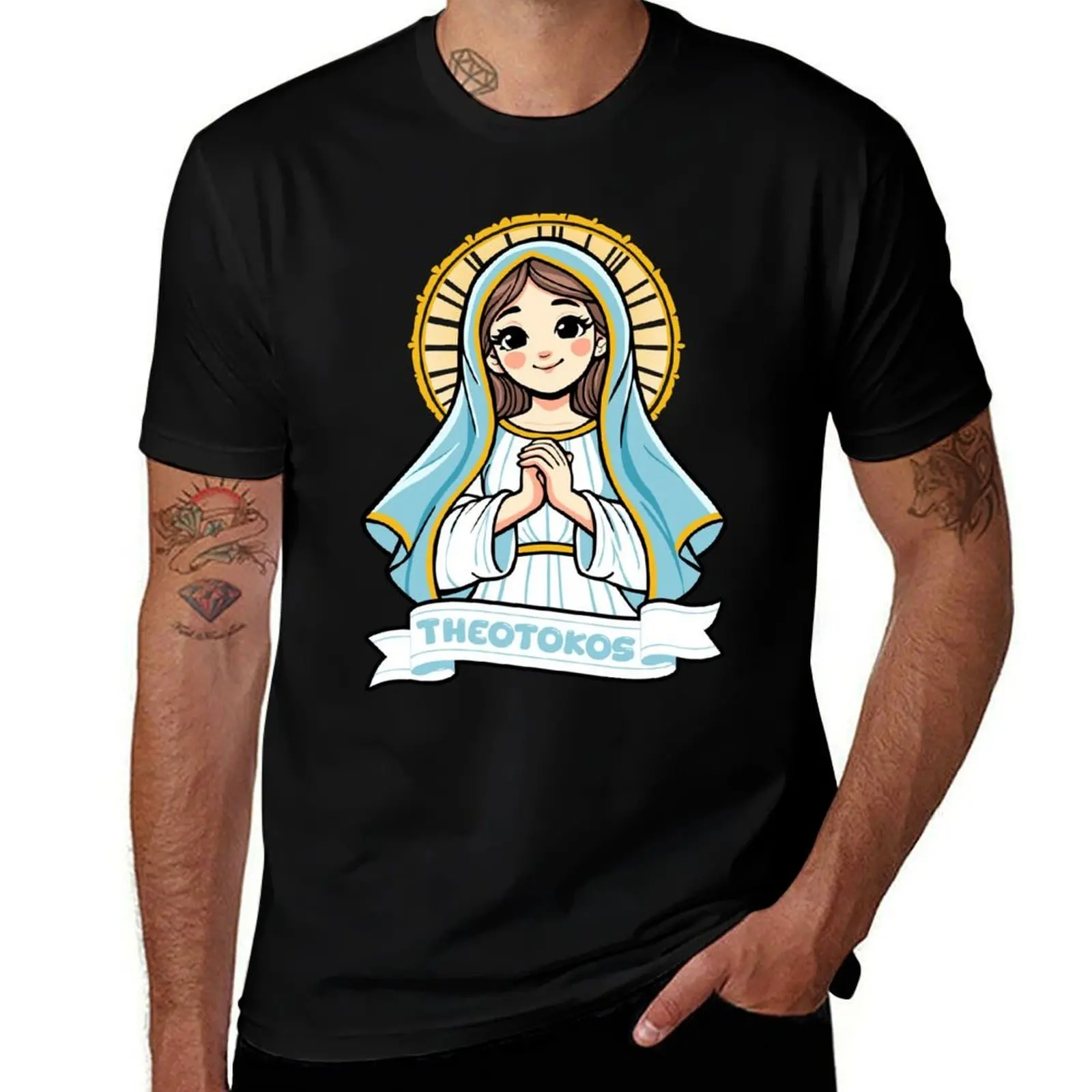

Theotokos – Kawaii Icon of Mary, Mother of God T-Shirt cute tops luxury designer kawaii clothes mens graphic t-shirts hip hop