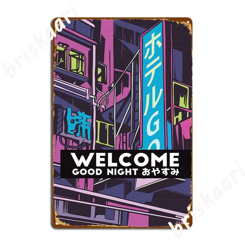 Japanese Aesthetic Vapor Poster Metal Plaque Pub Customize Garage Decoration Mural Tin Sign Poster