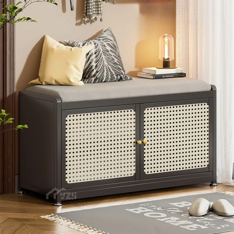 Shoe change stool at the entrance to the house Household seated shoe cabinet Seated stool integrated shoe rack