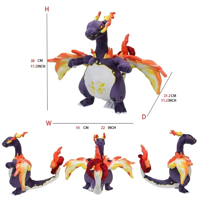 TAKARA TOMY Große Pokemon-Plüschtiere: Erd-Schildkröte Huangyan, Wolf Soloya, Fierce Carp, Drachen mit Feuer-Sprühfunktion, Spielzeugpuppe, Plüschtier Chi 10