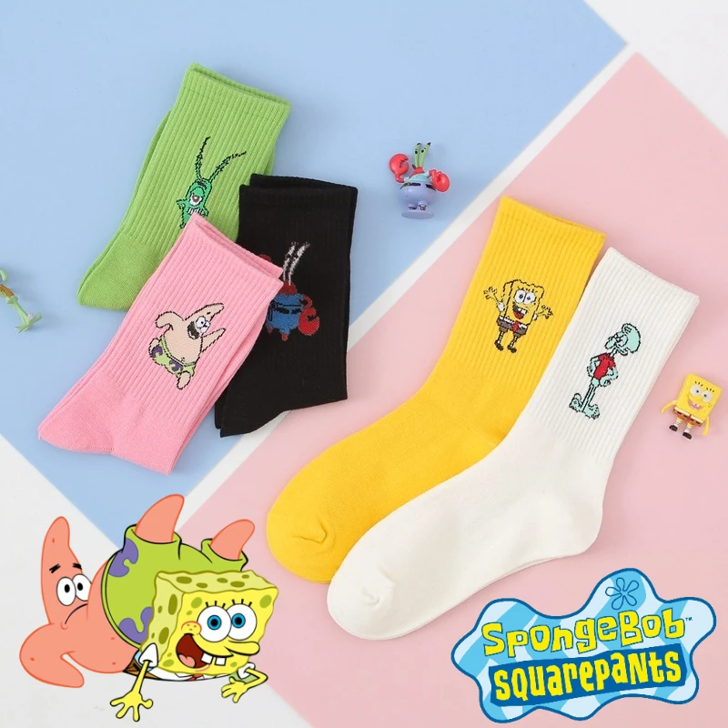 SpongeBob Cartoon Socks Patrick Cotton Trend Tube Socks Boy Girl Funny Sock Comfortable Breathable Hip-hop Fun Socks for Kids