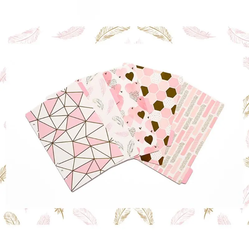 Przekładki indeksu mody Przekładki segregatorów na 6 pierścieni Solidny luźnymi liśćmi Zakładki stron do sortowania