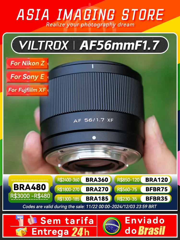 Viltrox AF 56mm F1.7 Auto Focus APS-C Camera Auto Lens for Nikon Z Z30 Z50 Fujifilm XF X-T4  Fujifilm XF X-T30ii X-Pro3 56 1.7