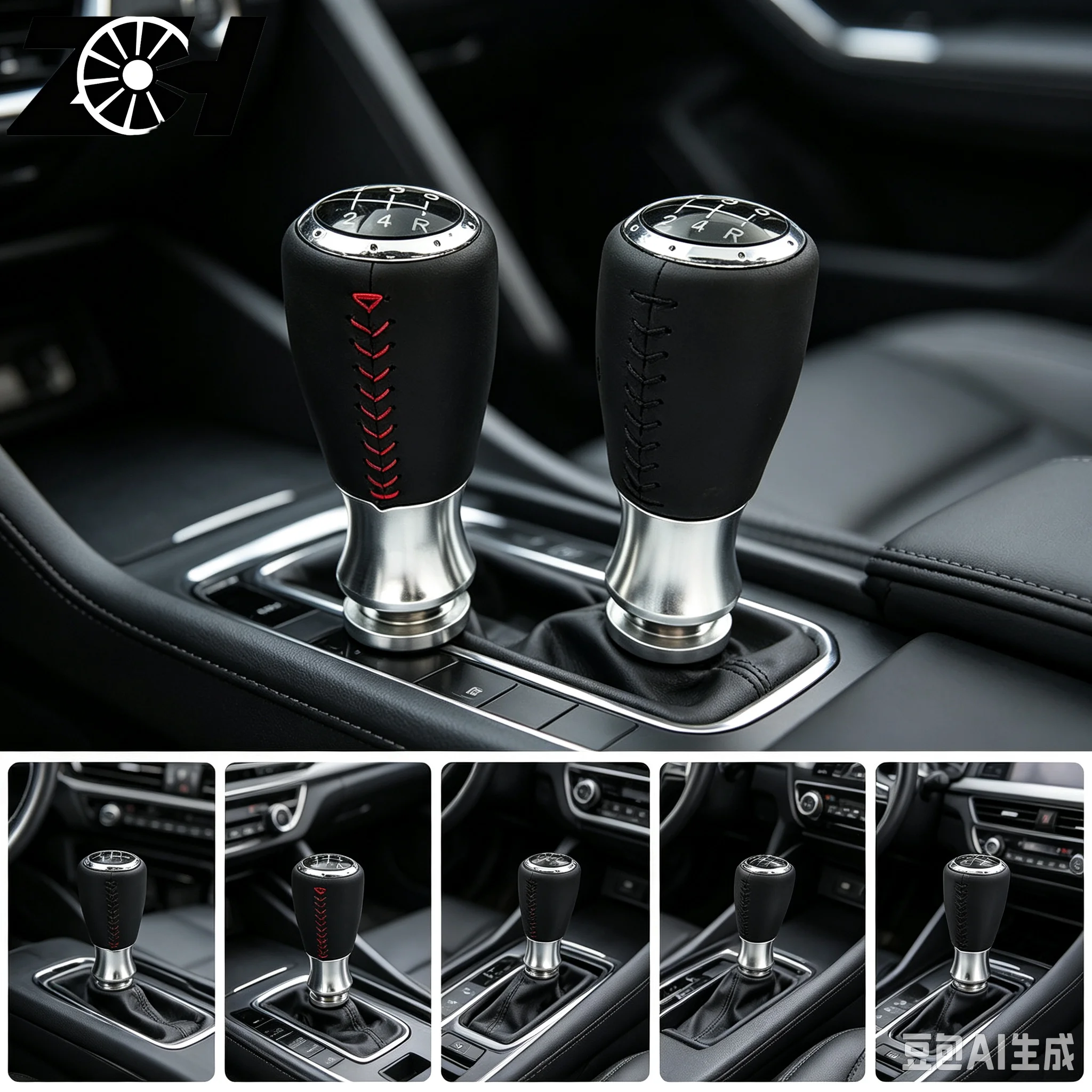Universal 5 Speed Manual Leather Shifter Gear Shift Knob Cover Stitch Shifter Lever