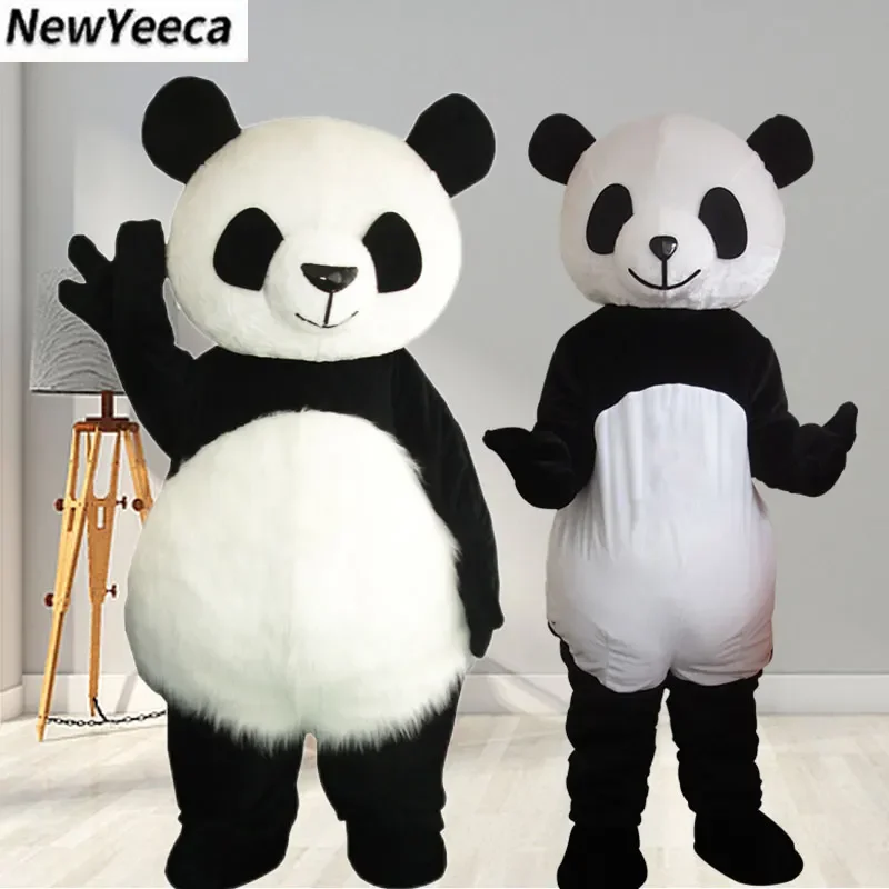 Panda traje mascote para adulto, traje de rua, urso bonito, personagem de anime, engraçado, hilariante, novo