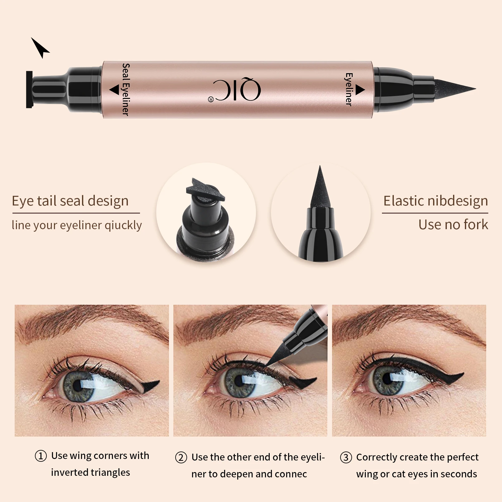 Colour Eyeliner Stamp Seal Pen Long Lasting Waterproof Blue Eye Liner Liquid Black Pencil Make-up for Women Cosmetics Tool