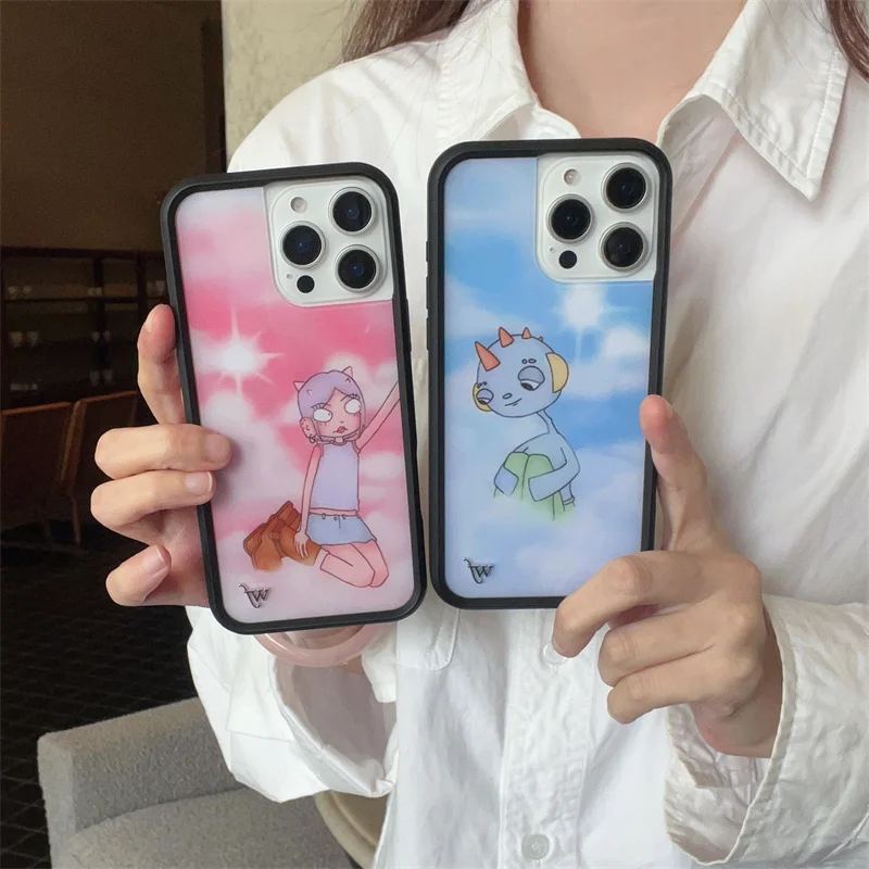 

Luxury Cute Cartoon couple Emergency Intercom Wildflower Phone Case For iPhone 12 13 14 15 16 17 Pro Max Plus Cover﻿﻿﻿﻿﻿﻿﻿﻿﻿﻿﻿﻿