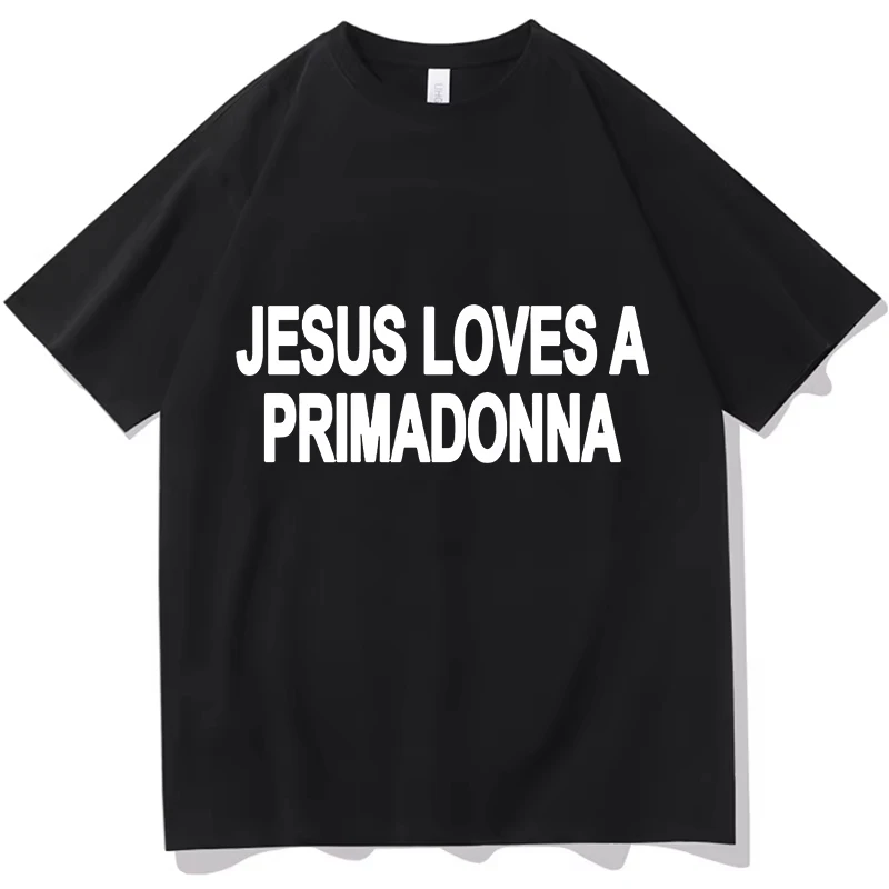 Nessa Barrett Jesus Loves A Primadonna T-Shirts Merch Men Clothes Trend Casual Short Sleeve Aesthetic Tops Pure Clothes