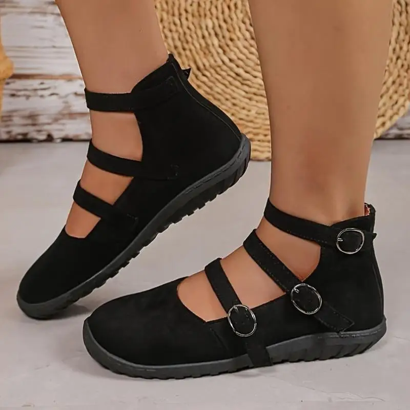 

Casual Slip-On Sandals with Bules High Heel Spring Autumn Flat Crossbody Faionable for Middle-Aged And ly Women