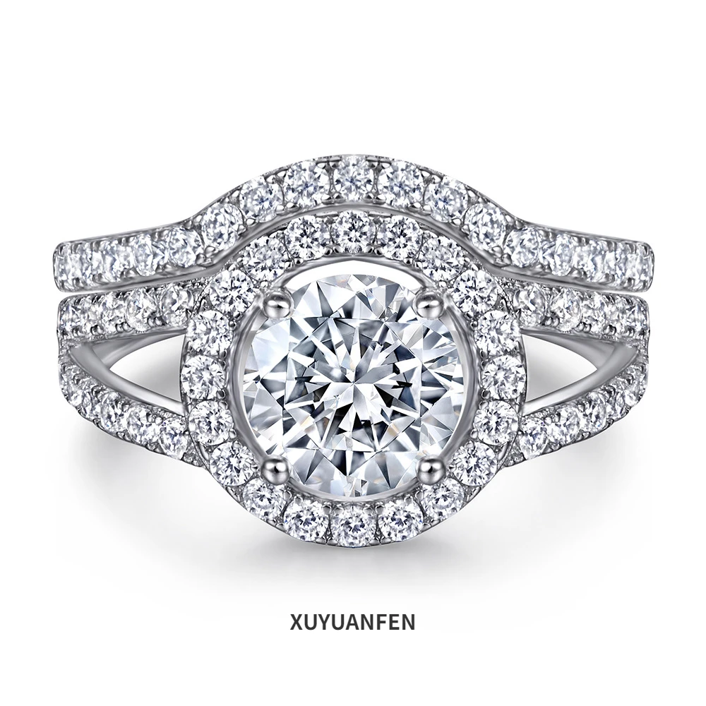 

XUYUANFEN's New S925 Silver Inlaid Zircon Diamond Combination Set Ring Is A Hot Selling Personalized Ring for Women in Europe