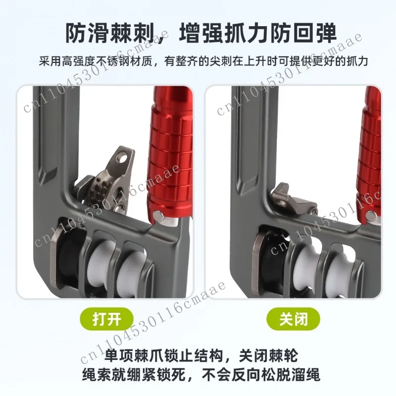 Aviation Aluminum Three-pulley Hook Hoisting Pulley, Breaking Force 20kN Automatic Anti-rebound Thorn, Load-bearing 150kg