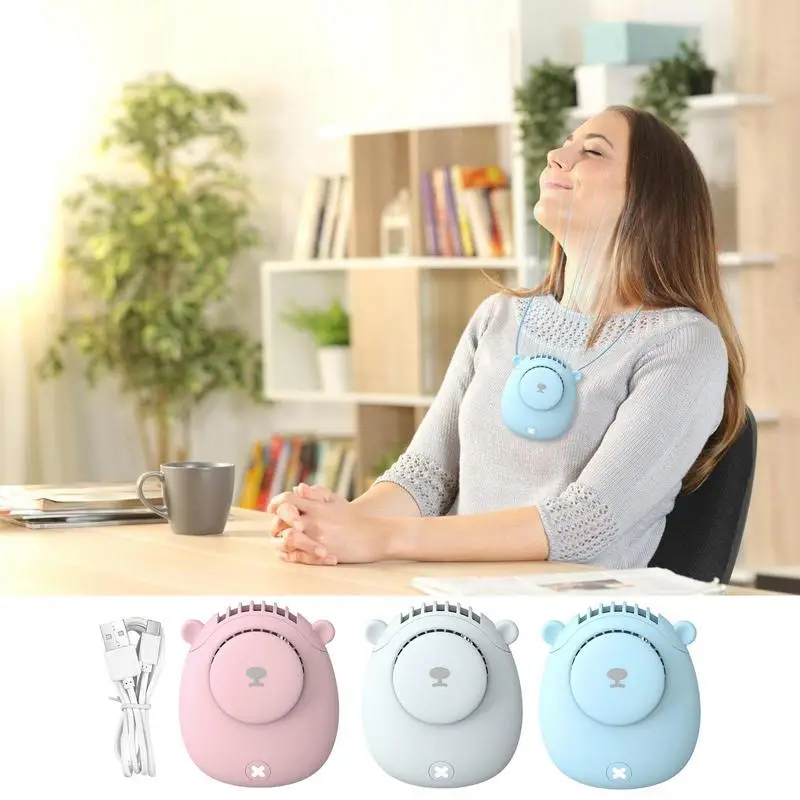 Personal Neck Fan Rechargeable Pocket Fan 3 Speeds Quiet And Small Fan Handheld Fan For Indoor Outdoor Travelling Walking