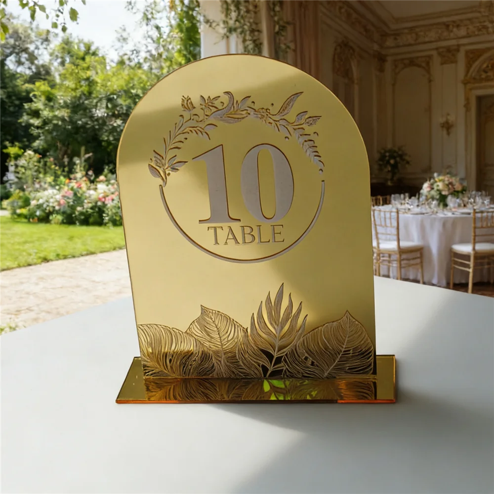 10 Piezas de Letreros de Mesa  - Table Number Gold reseña y precio