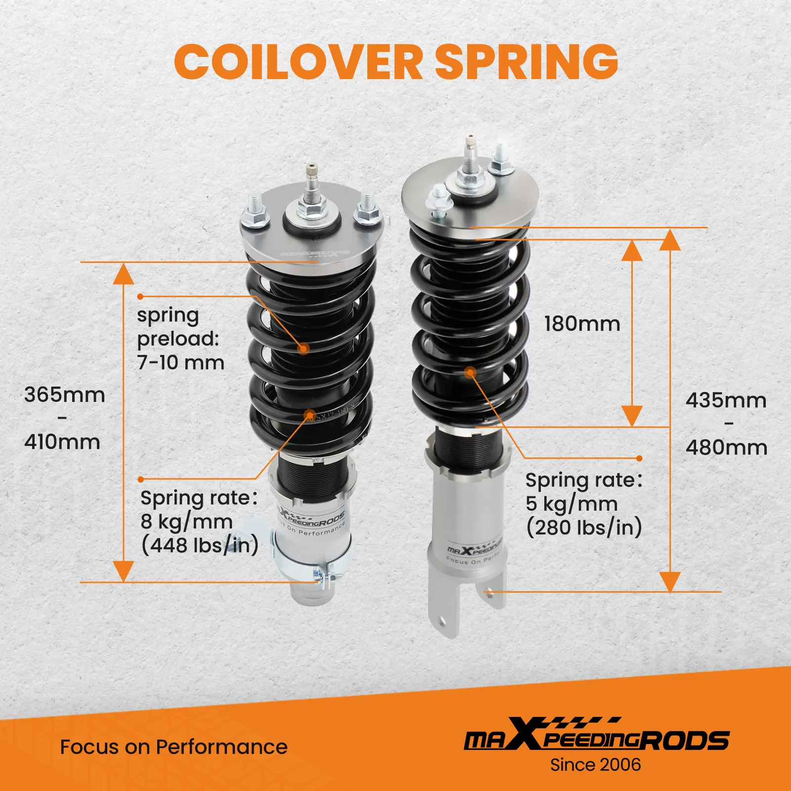 Maxpeedingrods Lowering Performance Coilovers Suspension For Honda Civic EG EH EJ EG3 EG4 EG5 EG6 EG8 EG9 EJ1 EJ2 EJ3 Daily Use view 5