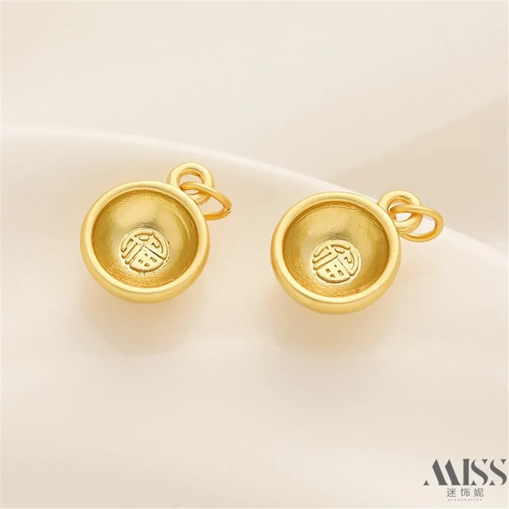 14K حقيبة الذهب اللون فو شخصية صغيرة وعاء الذهب قلادة DIY بها بنفسك اليدوية قلادة صغيرة سوار قلادة مجوهرات اكسسوارات