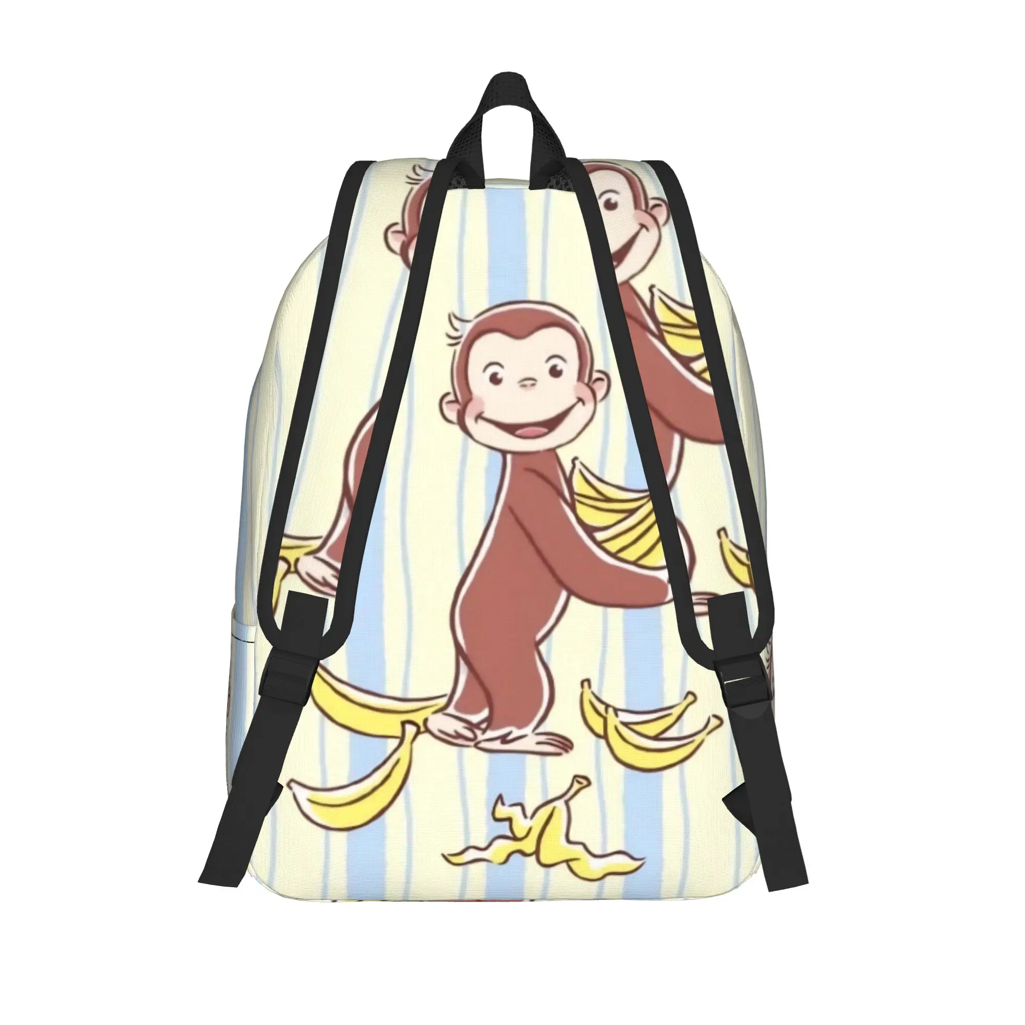 Curious Monkey Georges Cartoon Backpack for Men Women Cool High School Business Daypack TV Series College Shoulder Bag Durable