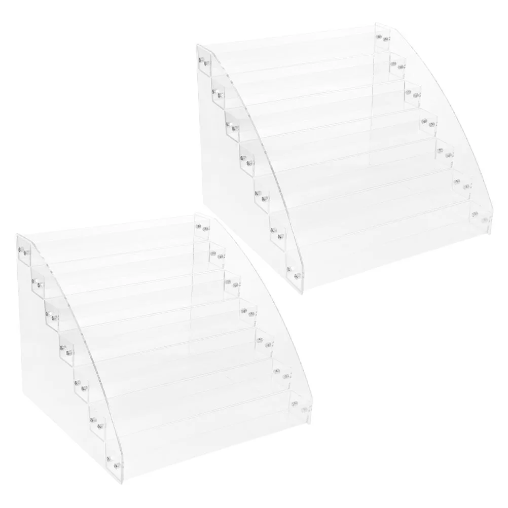 2Pcs Sturdy Acrylic Paint Holder Multilayer Display Stand for Brushes Pens and Art Supplies Organizing Acrylic Paint Holder