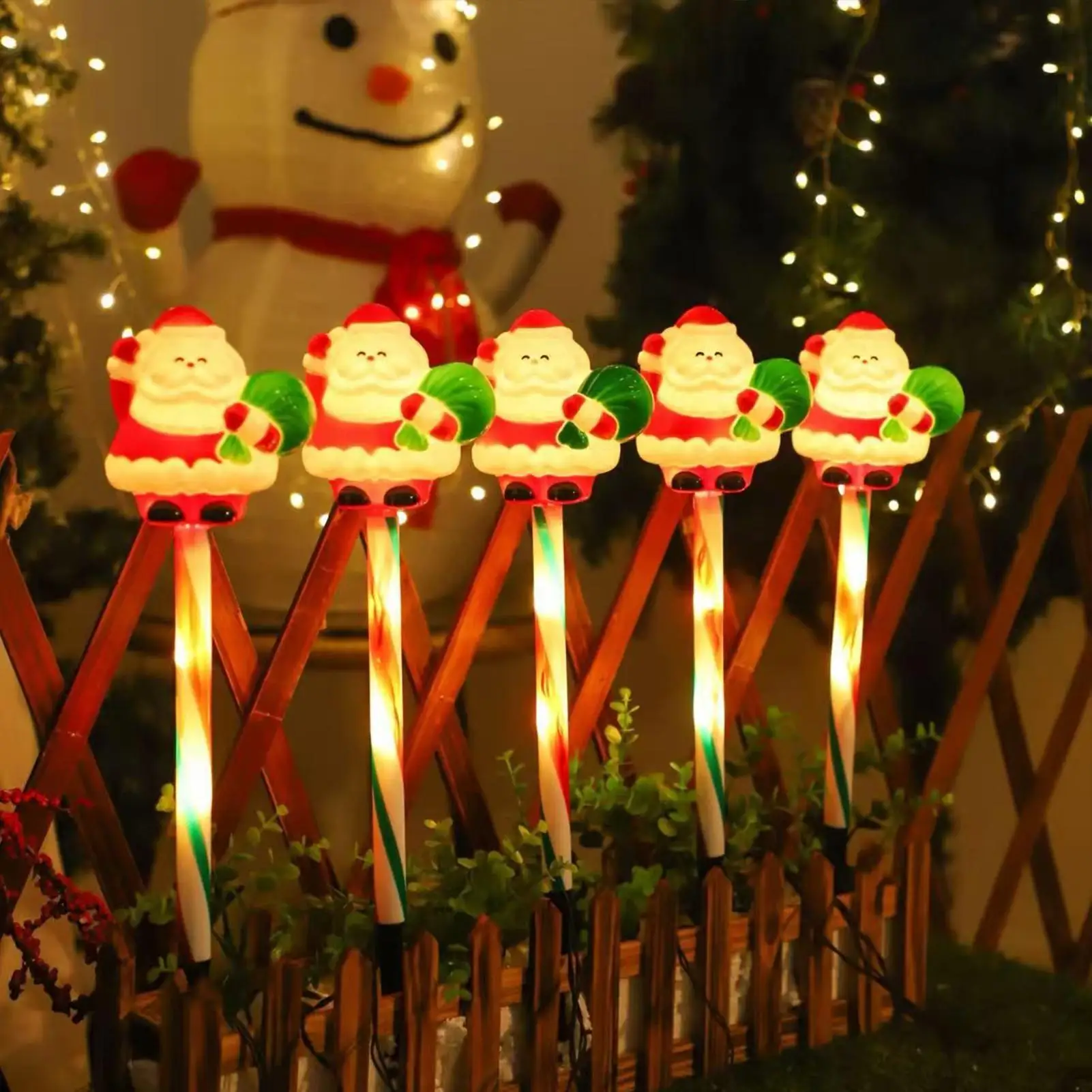 أضواء عيد الميلاد الشمسية في الهواء الطلق 5 قطع إضاءة مقاومة للماء الإضاءة المحيطة أضواء عيد الميلاد الشمسية في الهواء الطلق مقاوم للماء للحديقة #3