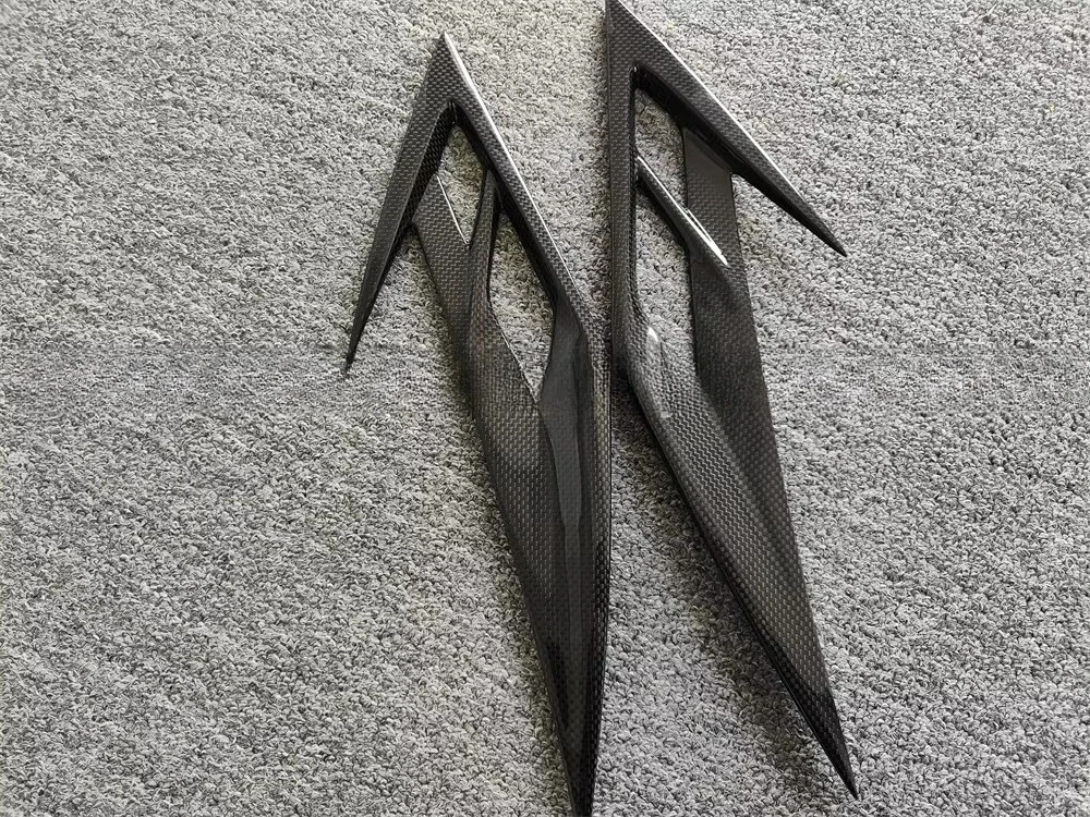 Aberturas de guarda-lamas dianteiras de fibra de carbono seca, aberturas decorativas de farol para kit de corpo F8