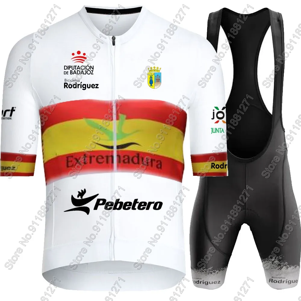 إسبانيا إكستريمادورا بيبيتيرو 2026 طقم جيرسي لركوب الدراجات بأكمام قصيرة ملابس إسبانا قمصان ركوب الدراجات على الطرق بدلة شورتات الدراجة الجبلية مايوه