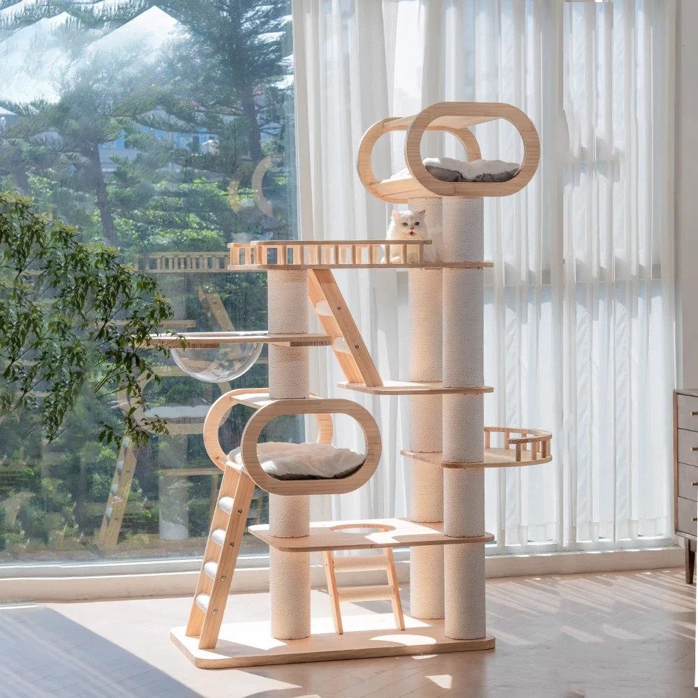

Cat house cat villa, large solid wood luxury high-end