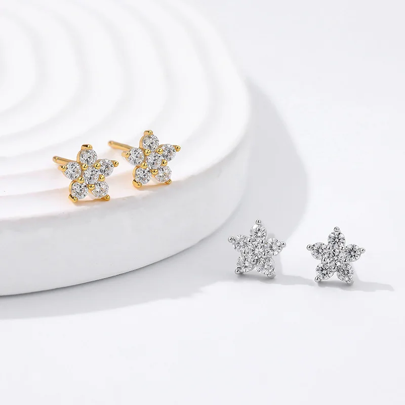 

Moissanite 925 Sterling Silver Star Shining Women's Stud Earrings 3mm D Color with Certificate Moissanite Jewelry Fine Jewelry G