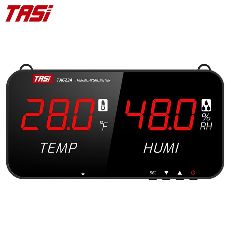 

TASI TA623A/B 13 Inches LCD Thermohygrometer Wall Mounted Temperatury Humidity Meter Thermometer for Office School Libruary