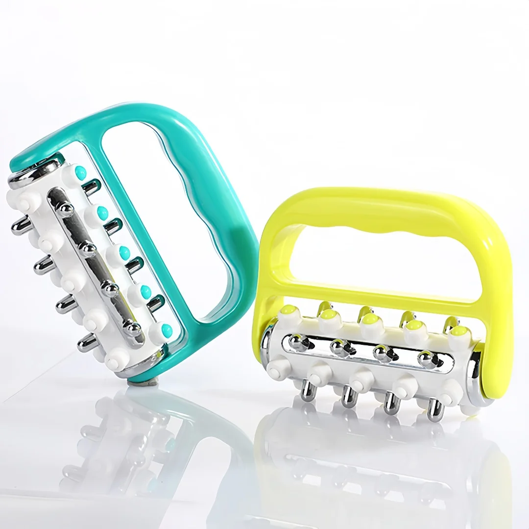 

Пластиковый ручной массажер для всего тела, роликовый портативный роликовый массажер, массажные инструменты, меридиан для рук, ног, успокаивающий релаксация мышц